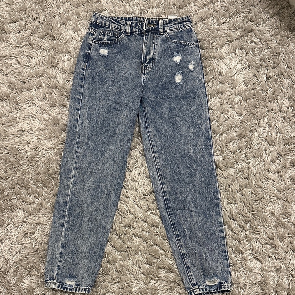 SHEIN Kids Blue Distressed Jeans